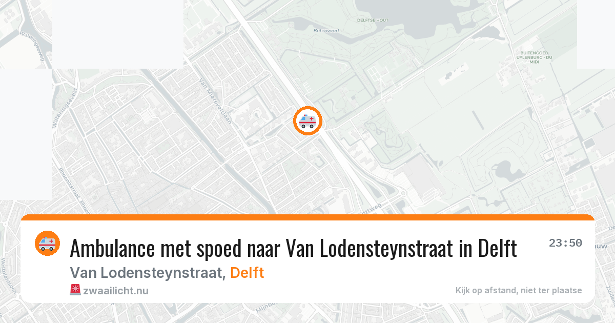 Ambulance met spoed naar Van Lodensteynstraat in Delft — 3 jun 2026