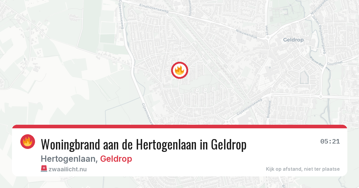 Woningbrand aan de Hertogenlaan in Geldrop — 17 jul 2026