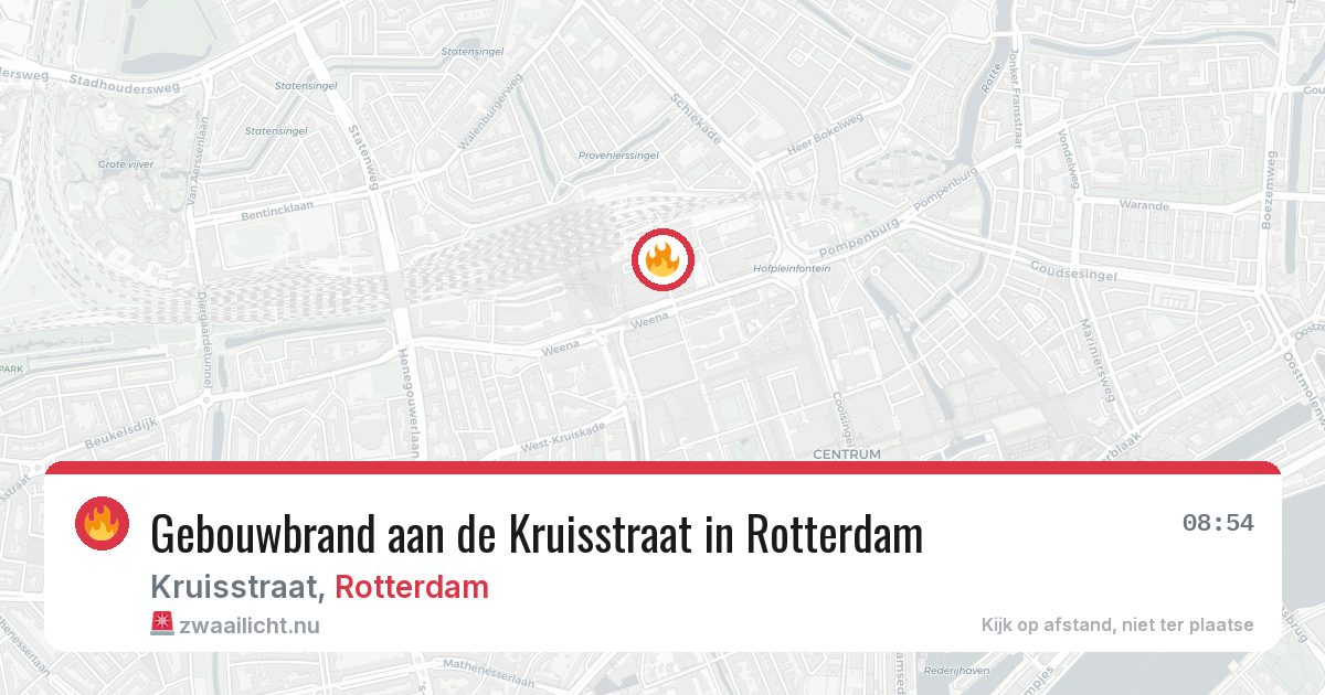 Gebouwbrand aan de Kruisstraat in Rotterdam — 16 jul 2026
