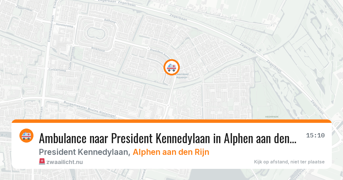 Ambulance naar President Kennedylaan in Alphen aan den Rijn — 25 mrt 2026