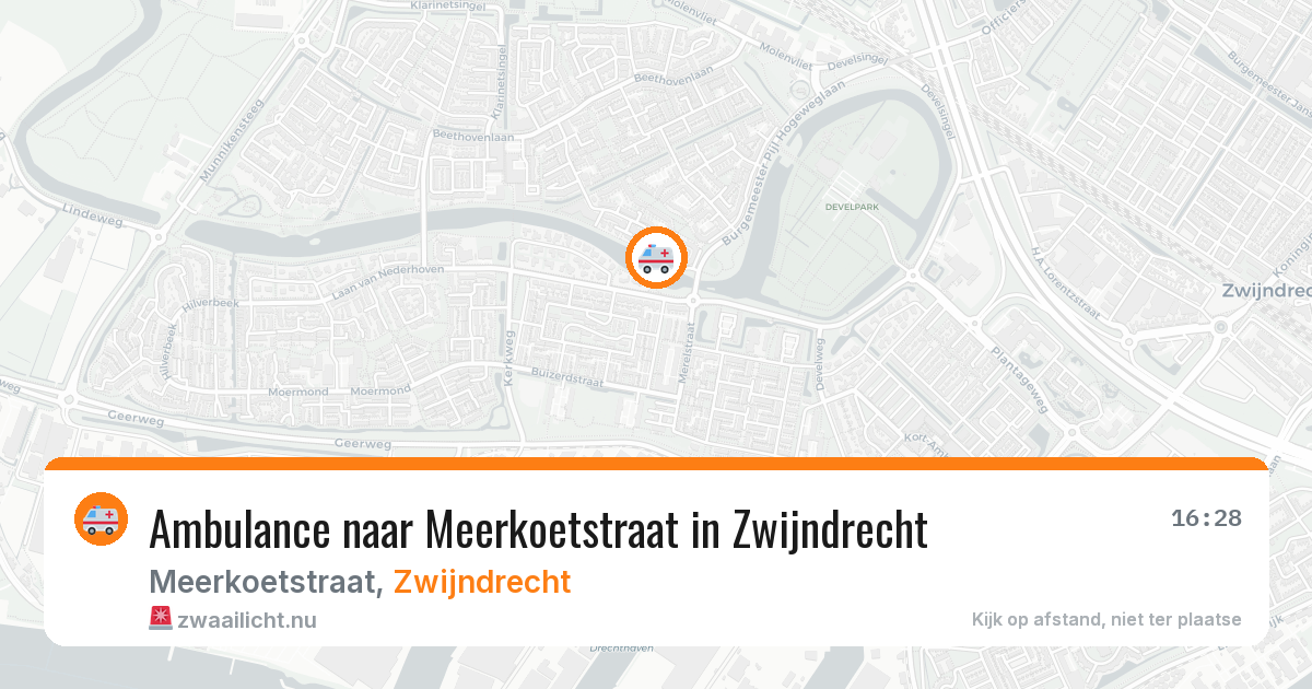 Ambulance naar Meerkoetstraat in Zwijndrecht — 20 jul 2026