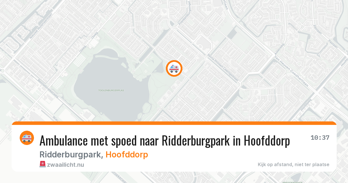 Ambulance met spoed naar Ridderburgpark in Hoofddorp — 19 jul 2026