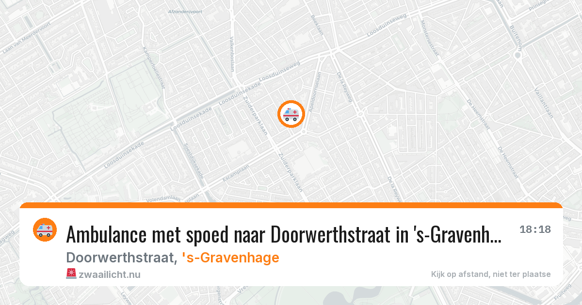 Ambulance met spoed naar Doorwerthstraat in 's-Gravenhage — 25 jul 2026