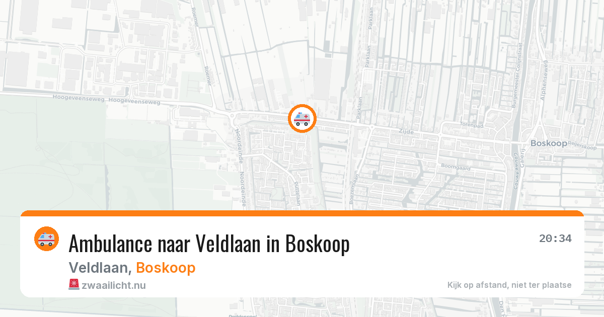 Ambulance naar Veldlaan in Boskoop — 26 mrt 2026