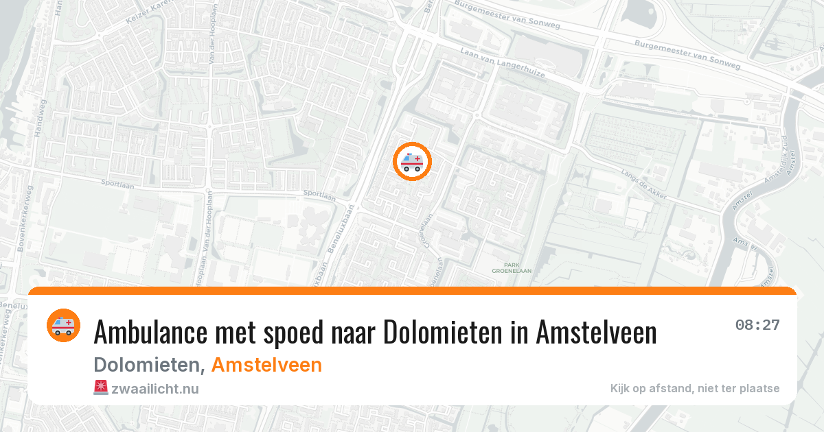 Ambulance met spoed naar Dolomieten in Amstelveen — 15 jul 2026