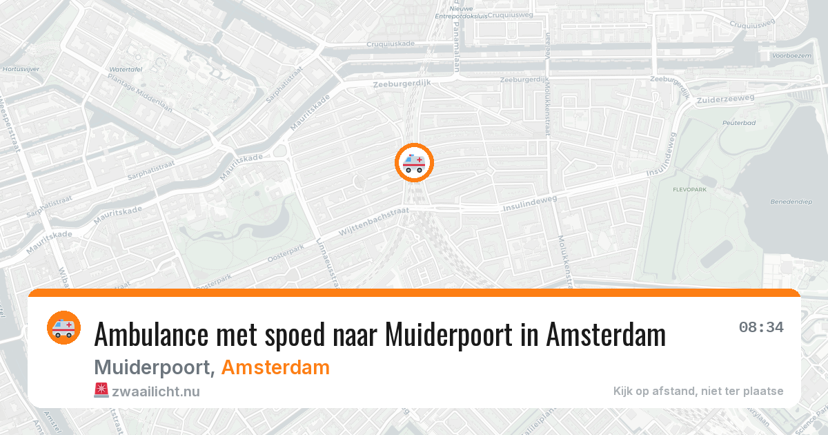 Ambulance met spoed naar Muiderpoort in Amsterdam — 26 jul 2026