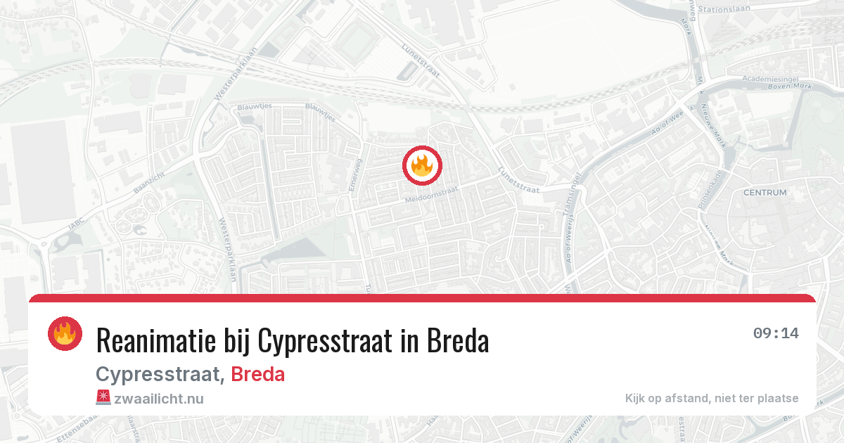 Reanimatie bij Cypresstraat in Breda — 24 jul 2026