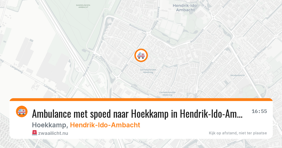 Ambulance met spoed naar Hoekkamp in Hendrik-Ido-Ambacht — 18 mei 2026