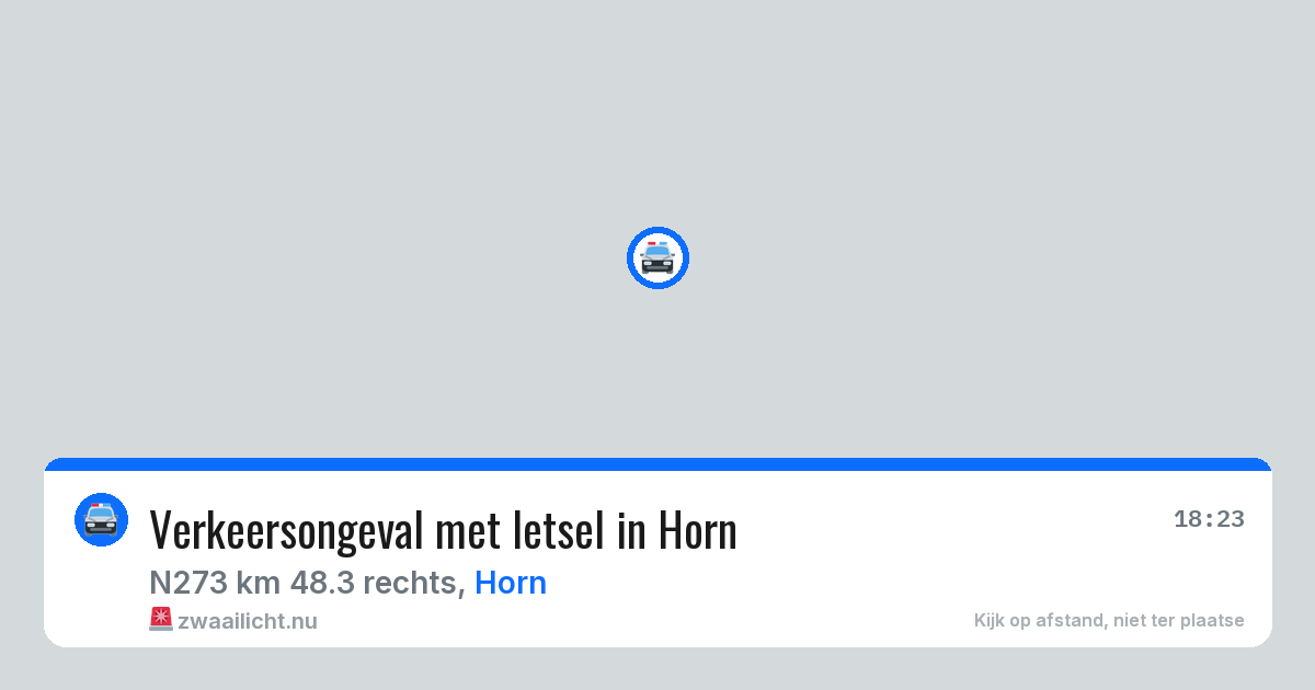 Verkeersongeval met letsel in Horn — 1 jun 2026