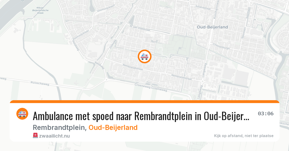 Ambulance met spoed naar Rembrandtplein in Oud-Beijerland — 5 mei 2026
