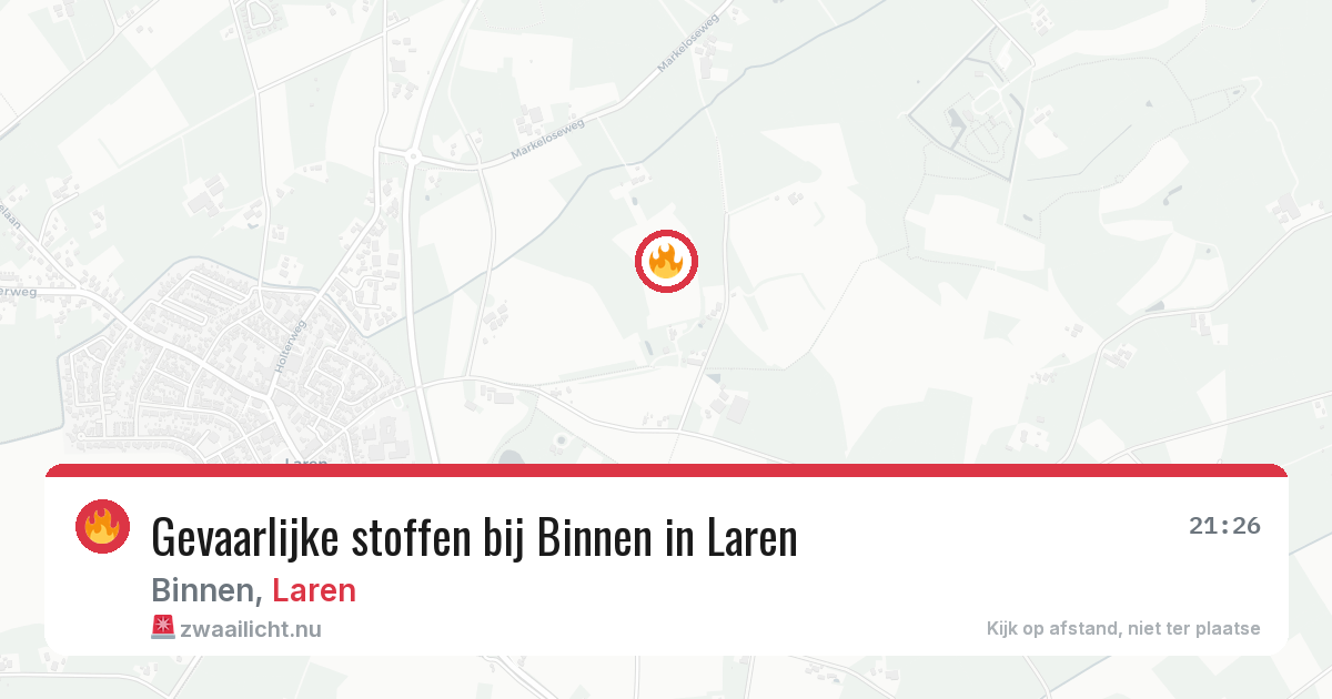 Gevaarlijke stoffen bij Binnen in Laren — 1 apr 2026