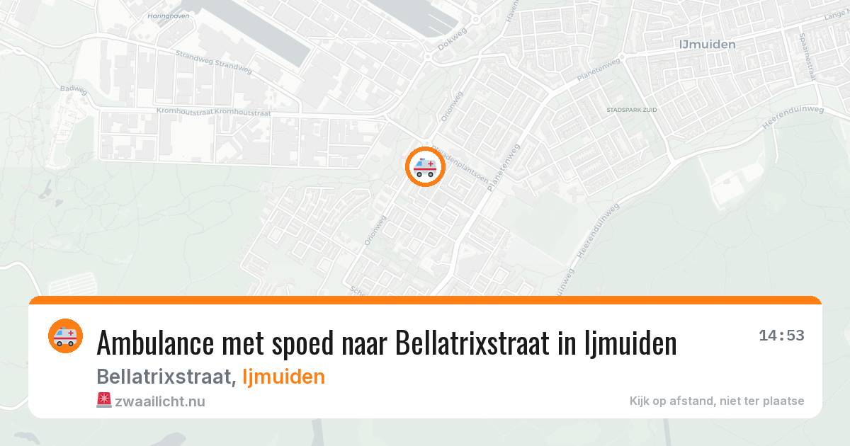 Ambulance met spoed naar Bellatrixstraat in Ijmuiden — 2 jun 2026