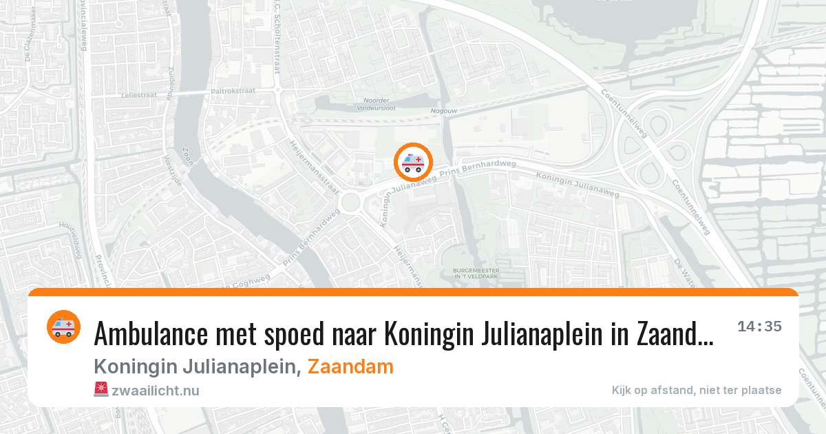 Ambulance met spoed naar Koningin Julianaplein in Zaandam — 20 mrt 2026