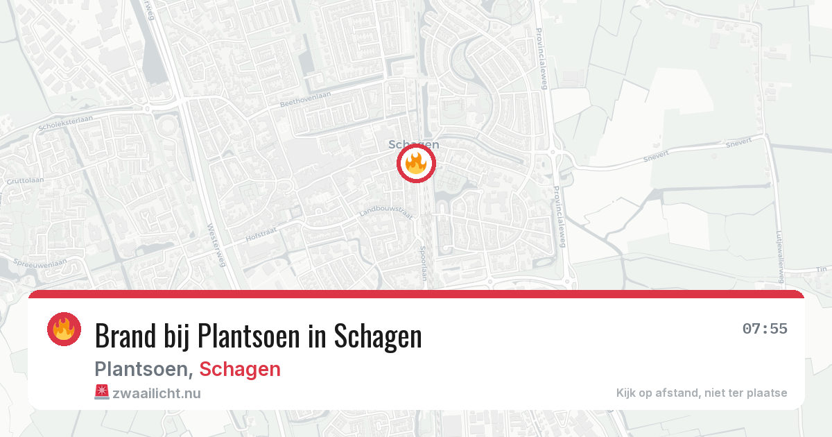 Brand bij Plantsoen in Schagen — 23 mrt 2026