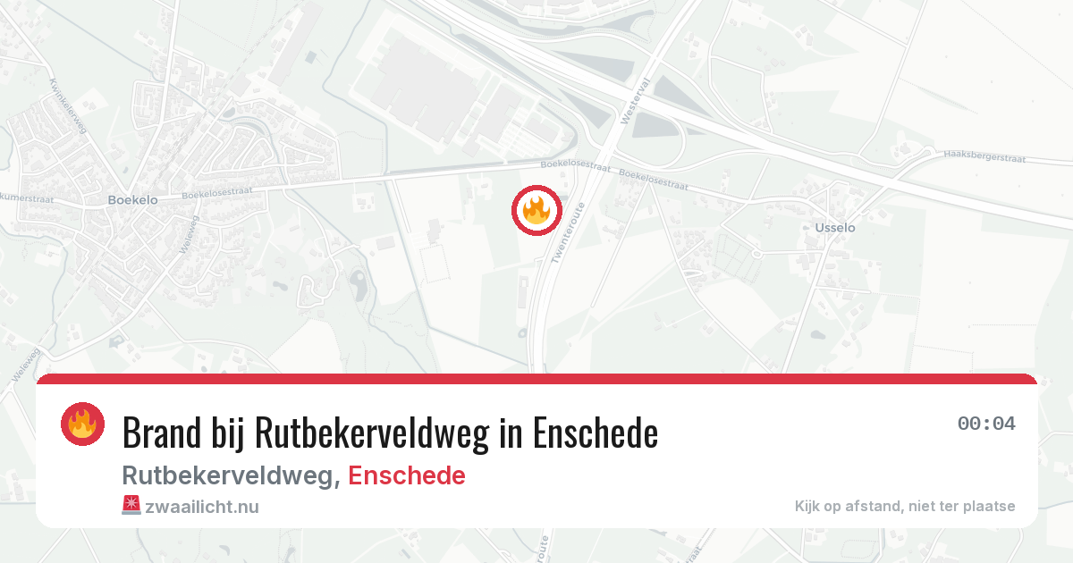 Brand bij Rutbekerveldweg in Enschede — 7 apr 2026