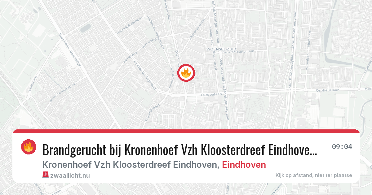 Brandgerucht bij Kronenhoef Vzh Kloosterdreef Eindhoven in Eindhoven — 5 jun 2026