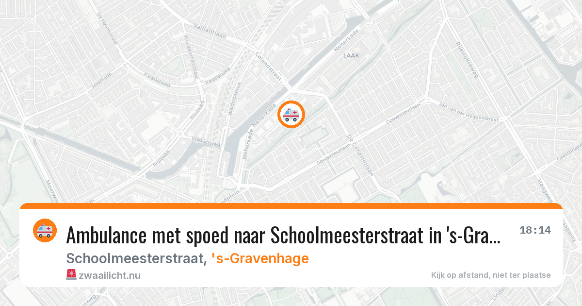 Ambulance met spoed naar Schoolmeesterstraat in 's-Gravenhage — 25 jul 2026