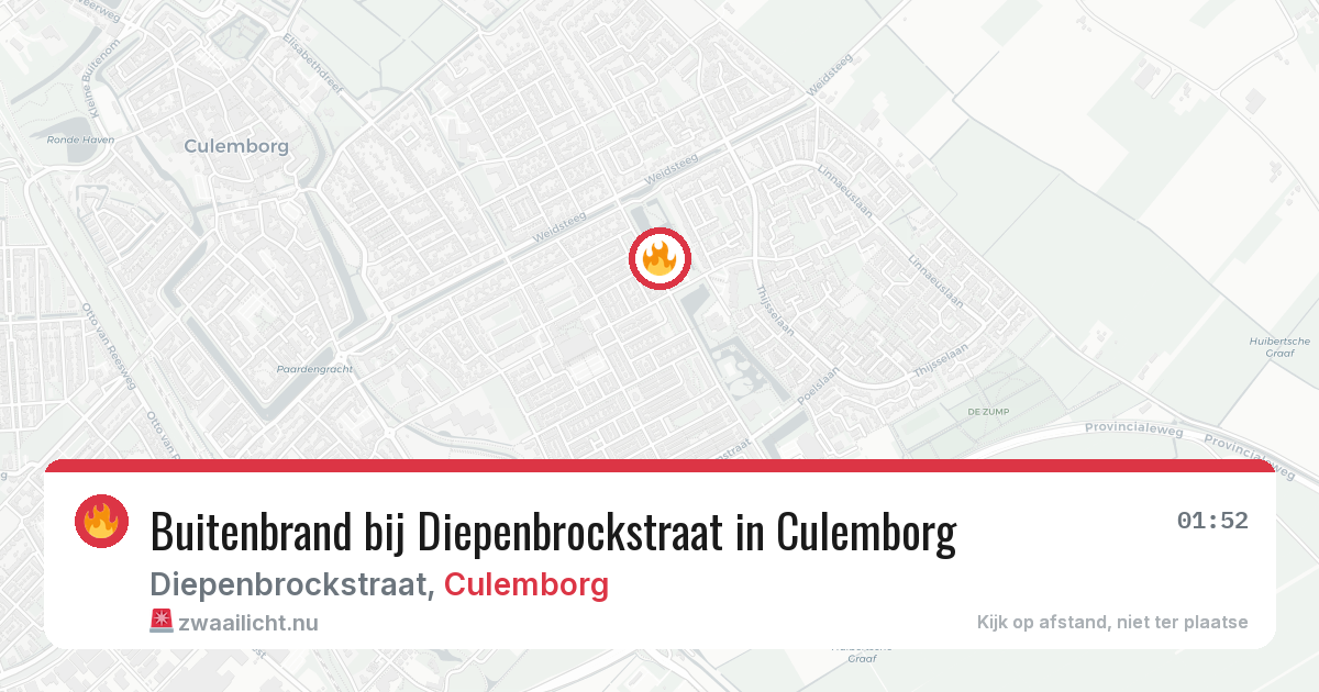 Buitenbrand bij Diepenbrockstraat in Culemborg — 9 mei 2026