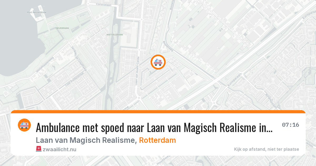 Ambulance met spoed naar Laan van Magisch Realisme in Rotterdam — 20 mei 2026