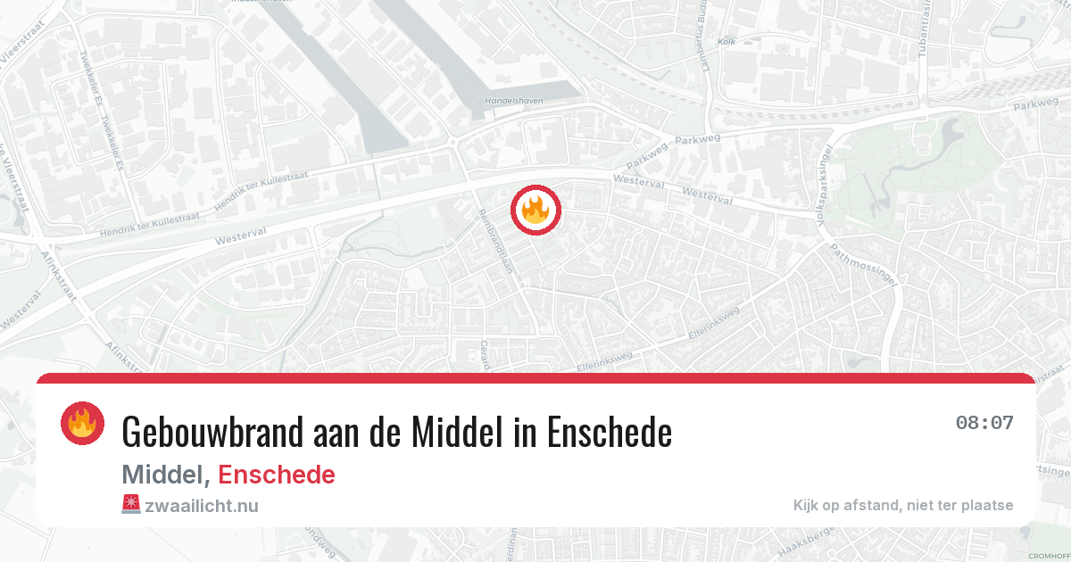Gebouwbrand aan de Middel in Enschede — 28 jun 2026
