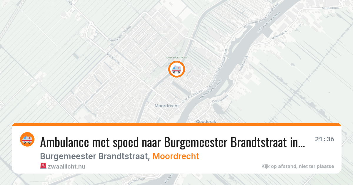 Ambulance met spoed naar Burgemeester Brandtstraat in Moordrecht — 24 mrt 2026