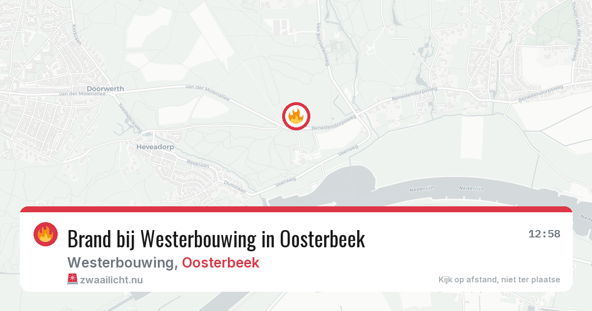 Brand bij Westerbouwing in Oosterbeek — 15 jul 2026