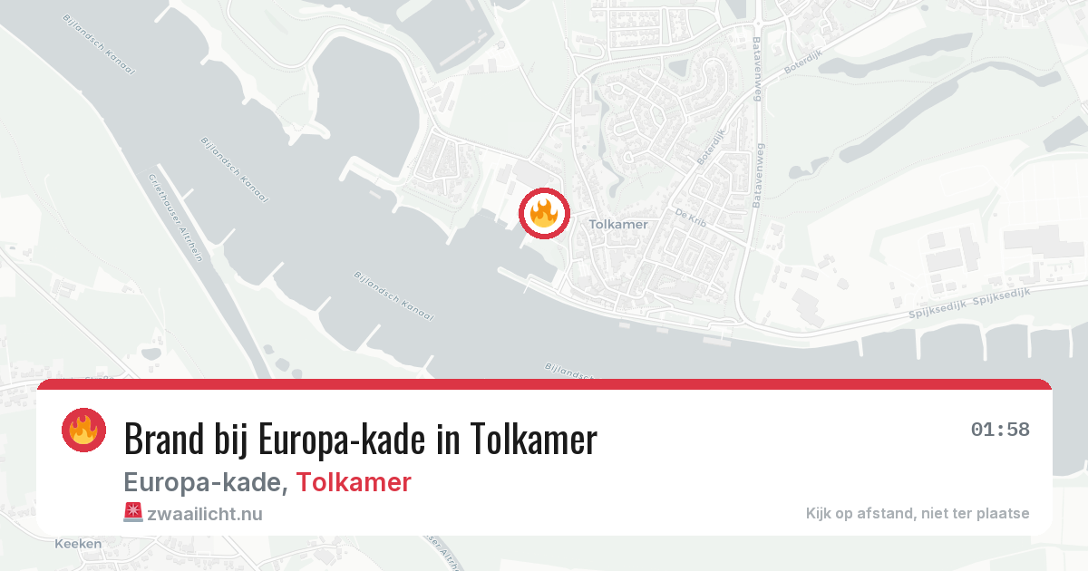 Brand bij Europa-kade in Tolkamer — 6 feb 2026