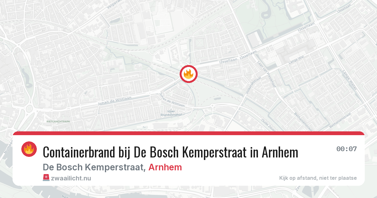 Containerbrand bij De Bosch Kemperstraat in Arnhem — 15 jul 2026