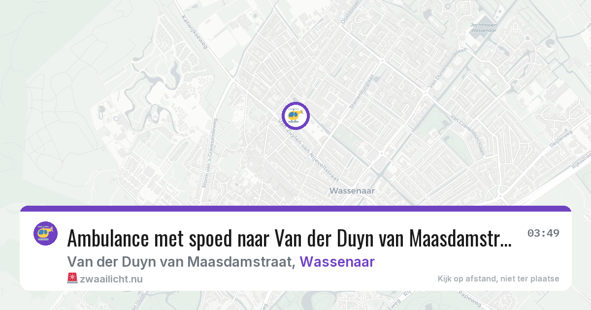 Ambulance met spoed naar Van der Duyn van Maasdamstraat in Wassenaar — 12 jul 2026