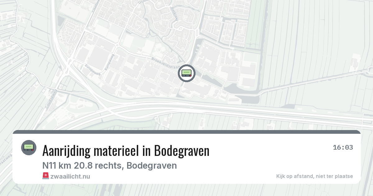 Aanrijding materieel in Bodegraven — 13 feb 2026