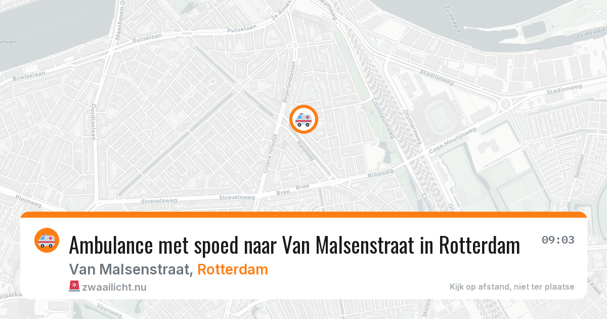 Ambulance met spoed naar Van Malsenstraat in Rotterdam — 20 mrt 2026