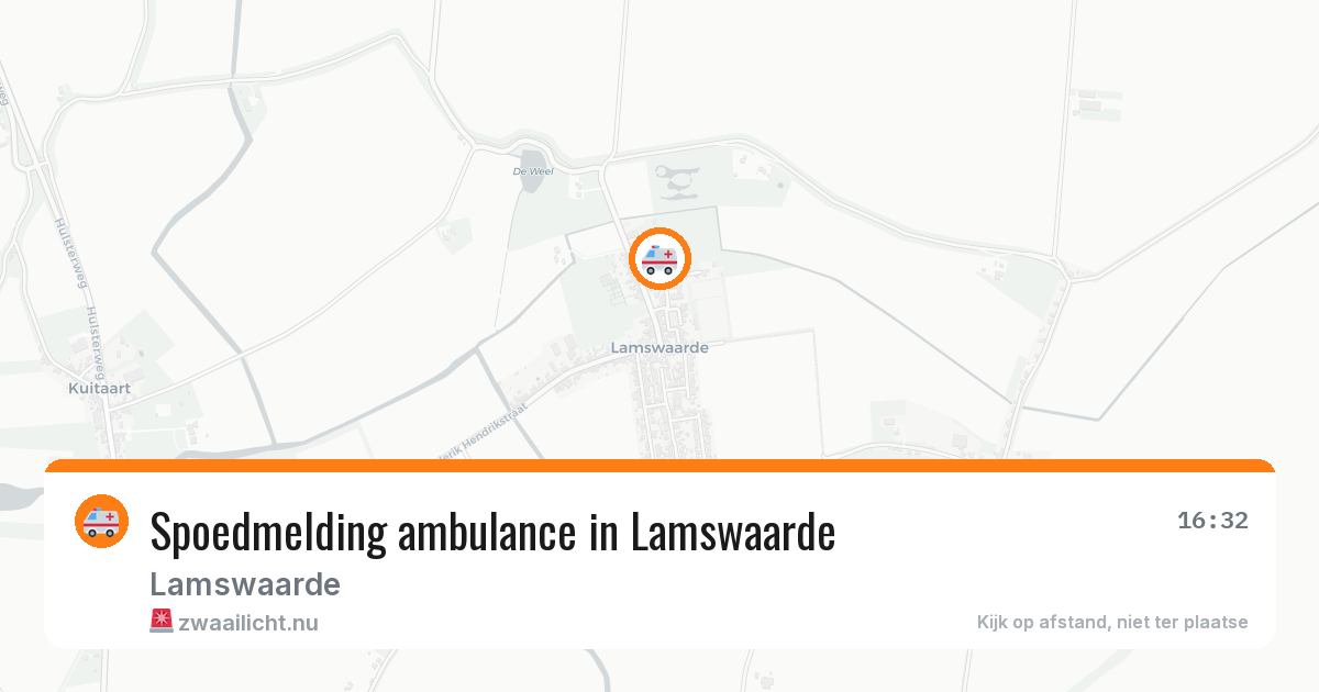Spoedmelding ambulance in Lamswaarde — 29 apr 2026