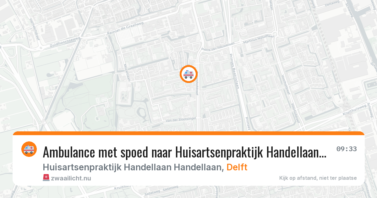 Ambulance met spoed naar Huisartsenpraktijk Handellaan Handellaan in Delft — 20 jan 2026