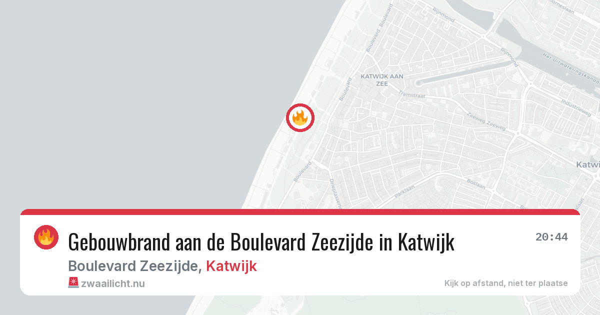 Gebouwbrand aan de Boulevard Zeezijde in Katwijk — 24 feb 2026