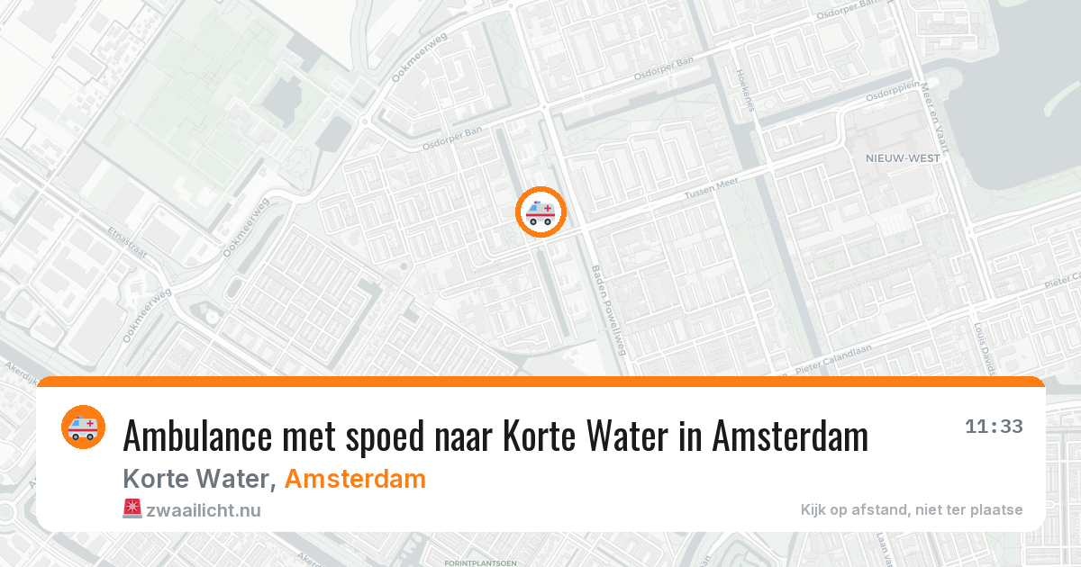 Ambulance met spoed naar Korte Water in Amsterdam — 6 jun 2026