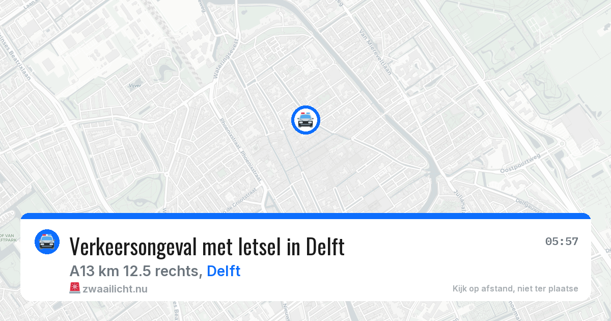 Verkeersongeval met letsel in Delft — 22 mrt 2026