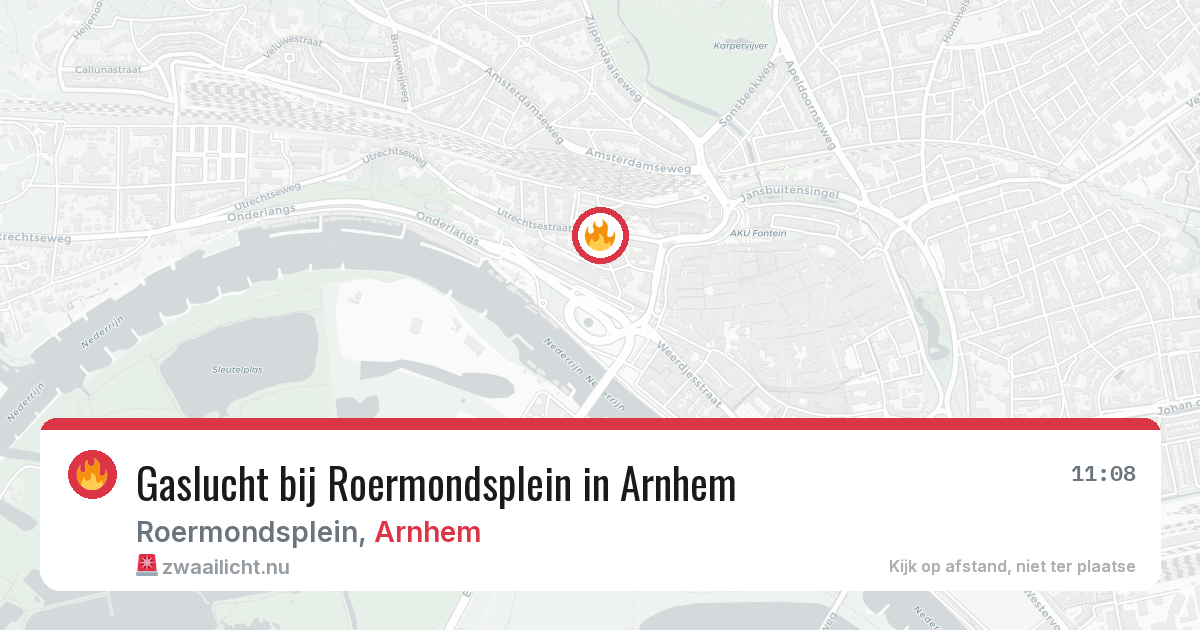 Gaslucht bij Roermondsplein in Arnhem — 20 mrt 2026