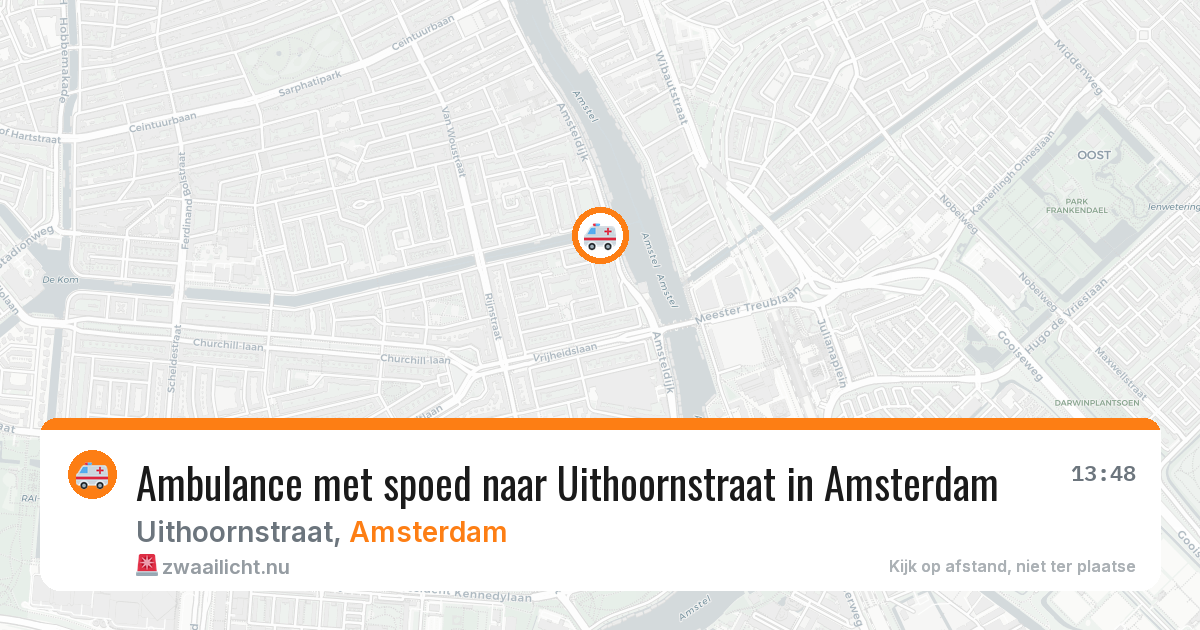 Ambulance met spoed naar Uithoornstraat in Amsterdam — 24 jul 2026