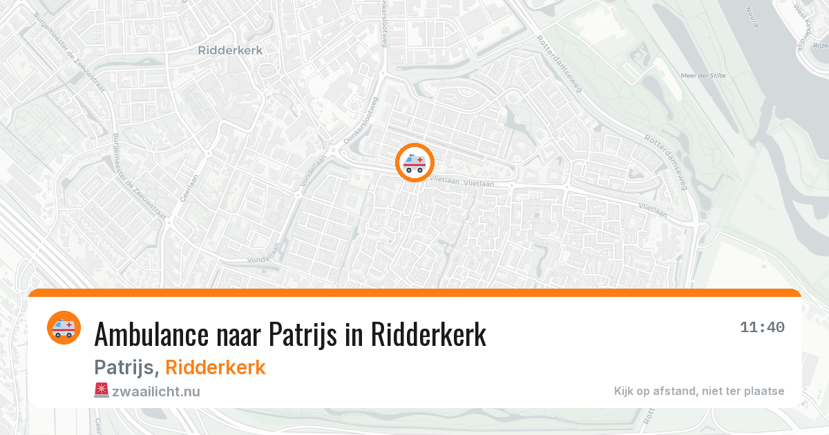 Ambulance naar Patrijs in Ridderkerk — 20 jul 2026