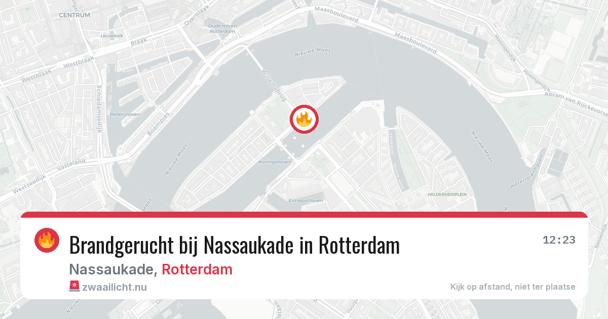 Brandgerucht bij Nassaukade in Rotterdam — 6 mei 2026