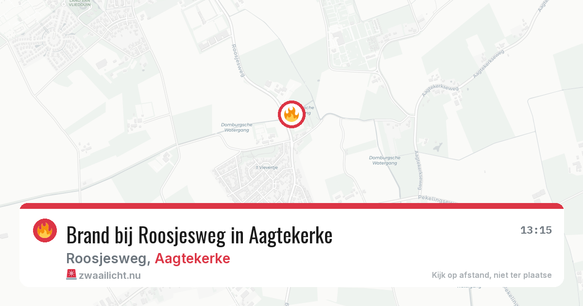 Brand bij Roosjesweg in Aagtekerke — 20 jan 2026