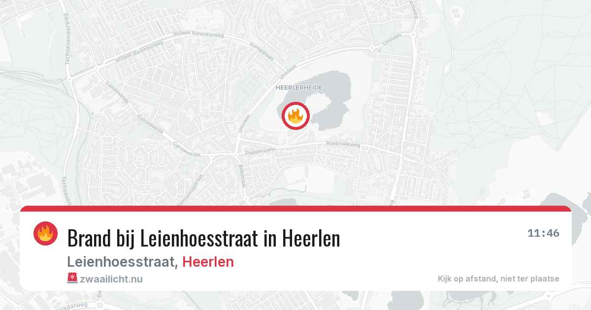 Brand bij Leienhoesstraat in Heerlen — 9 apr 2026