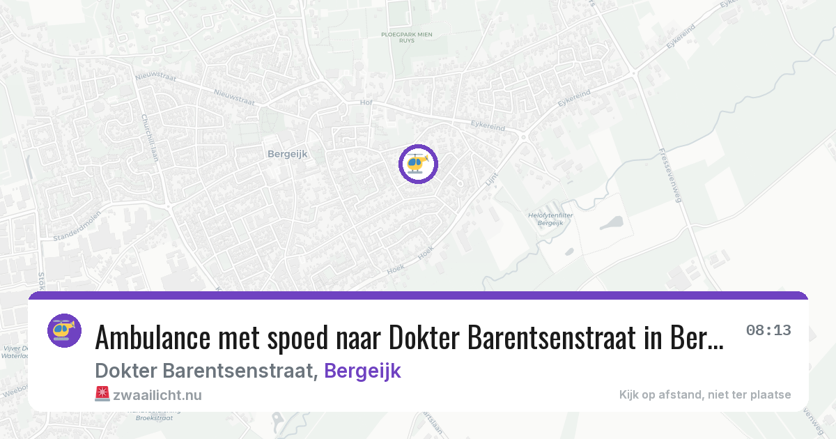 Ambulance met spoed naar Dokter Barentsenstraat in Bergeijk — 11 jul 2026
