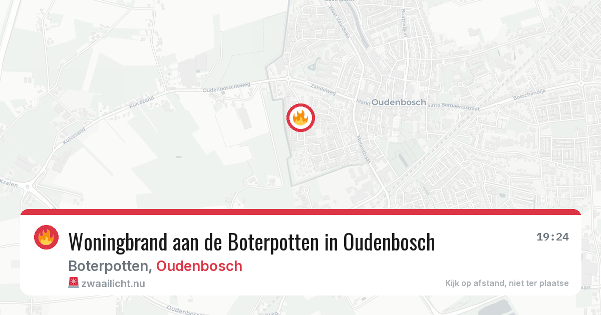 Woningbrand aan de Boterpotten in Oudenbosch — 25 mrt 2026