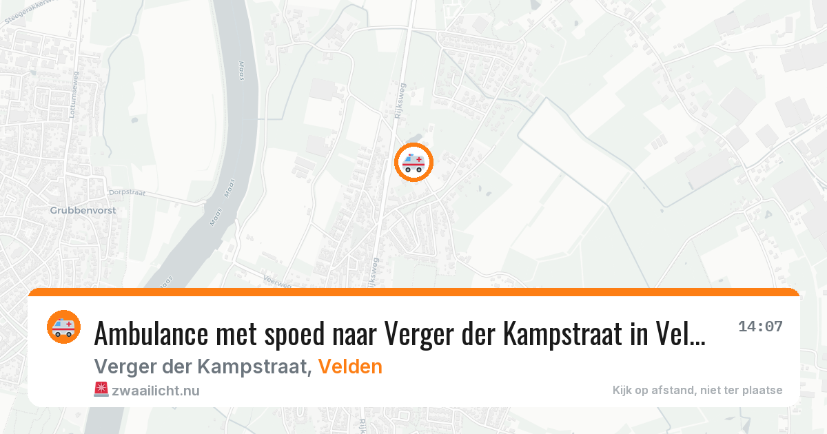 Ambulance met spoed naar Verger der Kampstraat in Velden — 5 jul 2026
