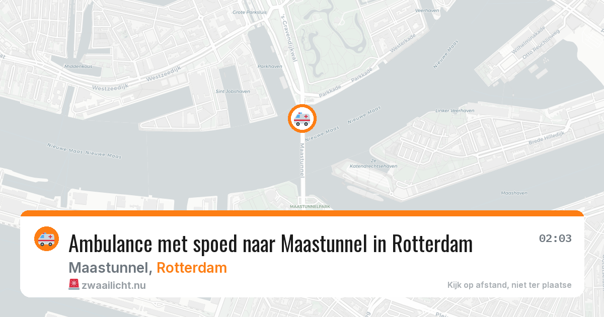 Ambulance met spoed naar Maastunnel in Rotterdam — 19 jul 2026