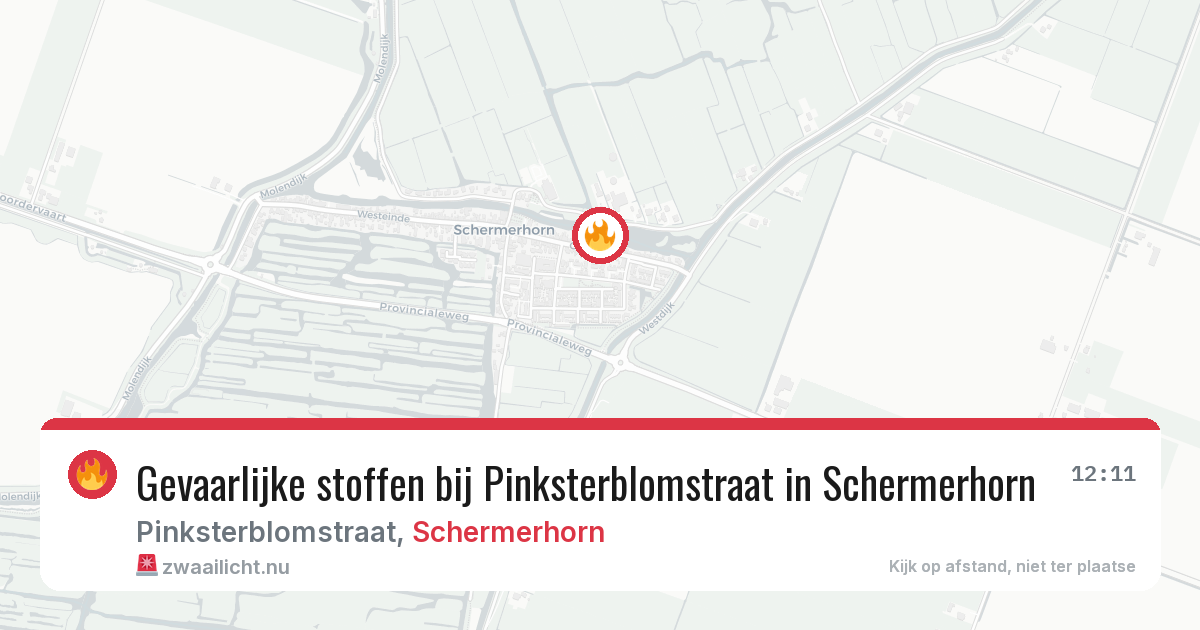 Gevaarlijke stoffen bij Pinksterblomstraat in Schermerhorn — 21 mrt 2026