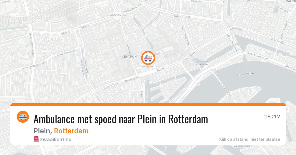 Ambulance met spoed naar Plein in Rotterdam — 6 mei 2026