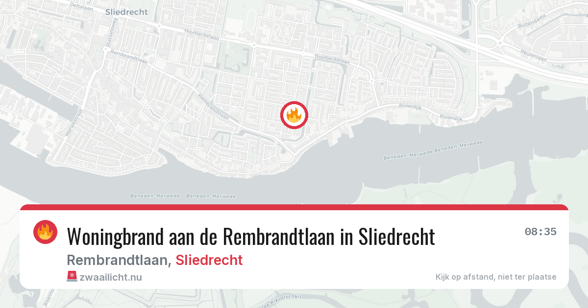 Woningbrand aan de Rembrandtlaan in Sliedrecht — 17 mei 2026