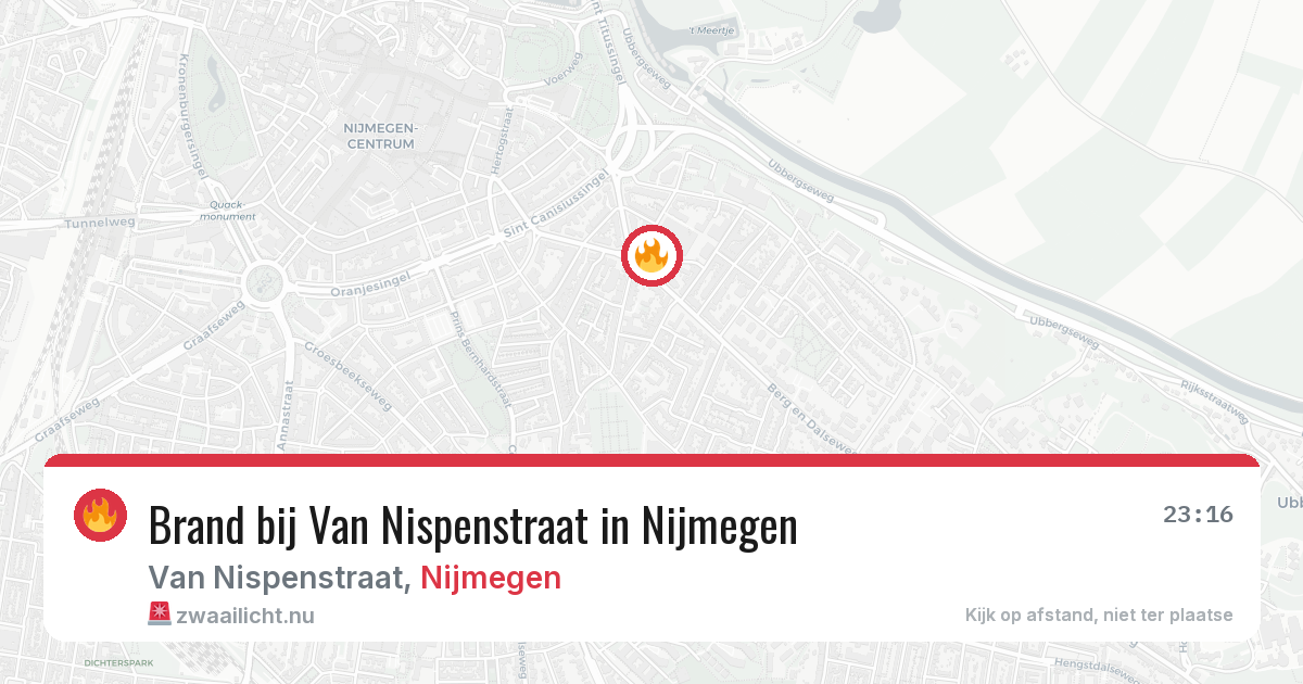 Brand bij Van Nispenstraat in Nijmegen — 26 jul 2026